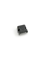 Small black plastic clip featuring a triangle design on the surface.