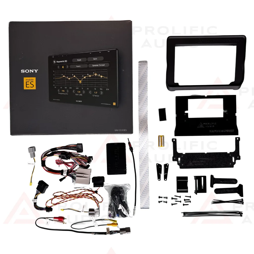 2011-2016 Ford Super Duty F-250, F-350, F-450, and F-550 Sony XAV-9500ES kit contents